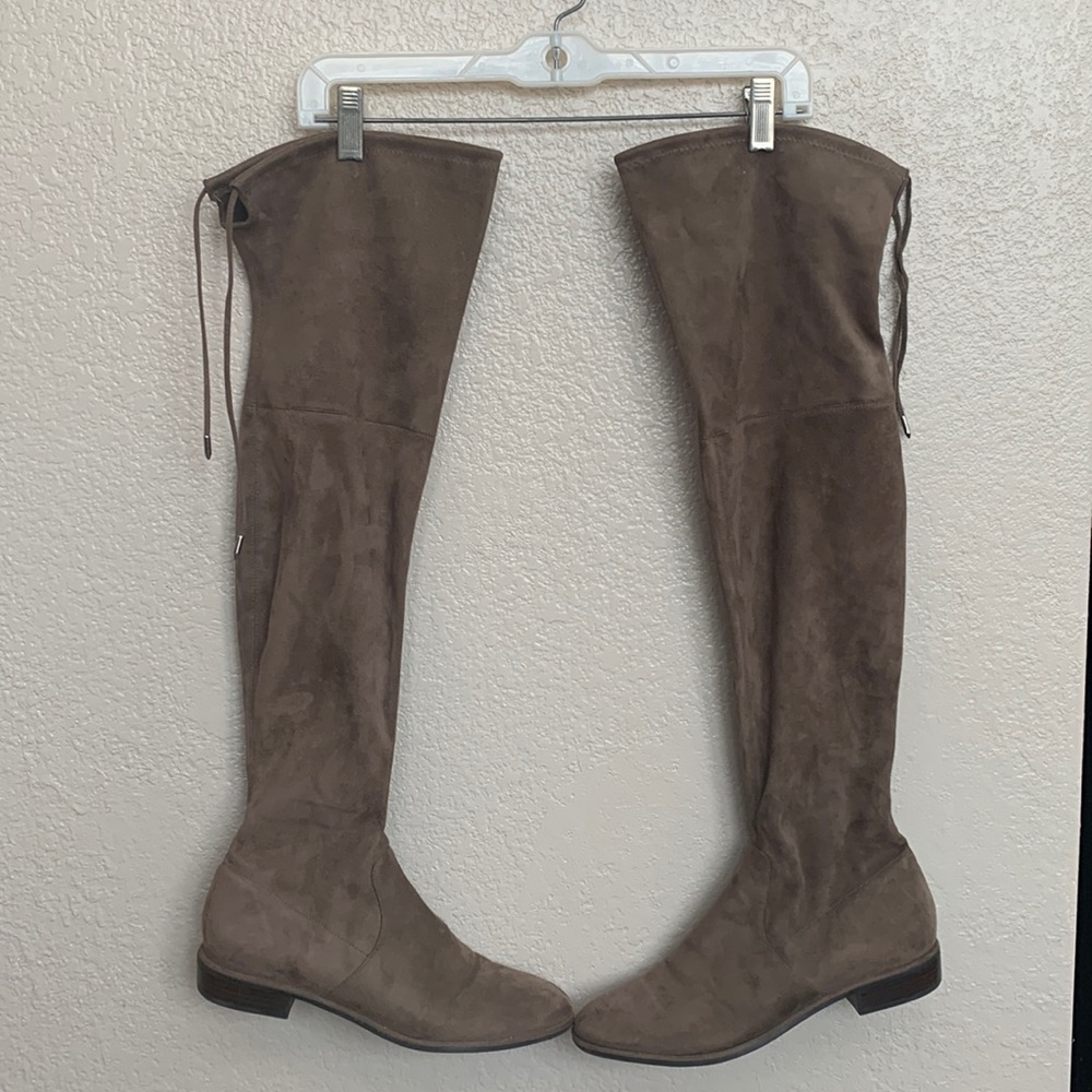 Marc Fisher taupe suede over the knee boots